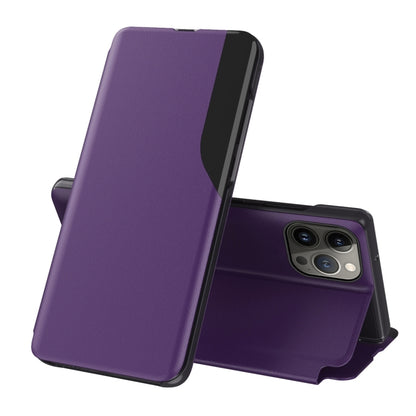 Side Display Flip Leather Phone Case, For iPhone 17 Pro Max, For iPhone 17 Pro, For iPhone 17, For iPhone 17 Air, For iPhone 16e, For iPhone 16 Pro Max, For iPhone 16 Pro, For iPhone 16 Plus
