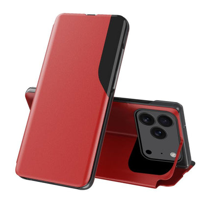 Side Display Flip Leather Phone Case, For iPhone 17 Pro Max, For iPhone 17 Pro, For iPhone 17, For iPhone 17 Air, For iPhone 16e, For iPhone 16 Pro Max, For iPhone 16 Pro, For iPhone 16 Plus