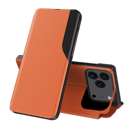 Side Display Flip Leather Phone Case, For iPhone 17 Pro Max, For iPhone 17 Pro, For iPhone 17, For iPhone 17 Air, For iPhone 16e, For iPhone 16 Pro Max, For iPhone 16 Pro, For iPhone 16 Plus