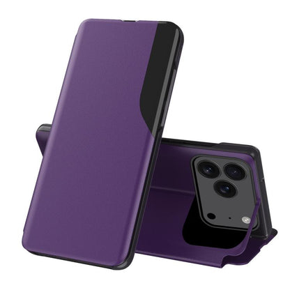 Side Display Flip Leather Phone Case, For iPhone 17 Pro Max, For iPhone 17 Pro, For iPhone 17, For iPhone 17 Air, For iPhone 16e, For iPhone 16 Pro Max, For iPhone 16 Pro, For iPhone 16 Plus