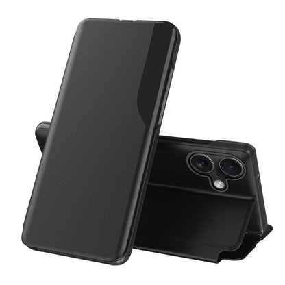 Side Display Flip Leather Phone Case, For iPhone 17 Pro Max, For iPhone 17 Pro, For iPhone 17, For iPhone 17 Air, For iPhone 16e, For iPhone 16 Pro Max, For iPhone 16 Pro, For iPhone 16 Plus