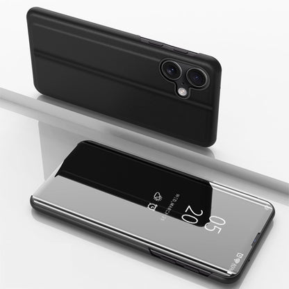 جراب هاتف جلدي أفقي قابل للطي مع حامل، مع مرآة مطلية، مناسب لأجهزة iPhone 16e وiPhone 16 Pro Max وiPhone 16 Pro وiPhone 16 Plus وiPhone 16 وiPhone 15 Pro Max