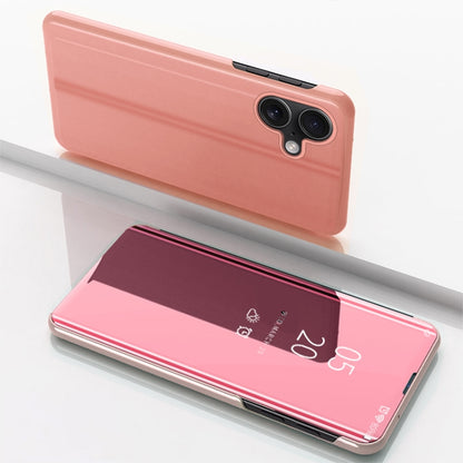 جراب هاتف جلدي أفقي قابل للطي مع حامل، مع مرآة مطلية، مناسب لأجهزة iPhone 16e وiPhone 16 Pro Max وiPhone 16 Pro وiPhone 16 Plus وiPhone 16 وiPhone 15 Pro Max