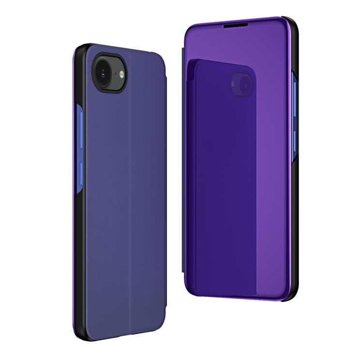 جراب هاتف جلدي أفقي قابل للطي مع حامل، مع مرآة مطلية، مناسب لأجهزة iPhone 16e وiPhone 16 Pro Max وiPhone 16 Pro وiPhone 16 Plus وiPhone 16 وiPhone 15 Pro Max