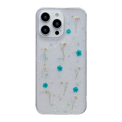 جراب هاتف واقي من مادة TPU بنقشة زهور الجبسوفيلا، مناسب لأجهزة iPhone 16e وiPhone 16 Pro Max وiPhone 16 Pro وiPhone 16 Plus وiPhone 16 وiPhone 15 Pro Max