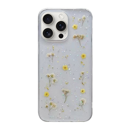 جراب هاتف واقي من مادة TPU بنقشة زهور الجبسوفيلا، مناسب لأجهزة iPhone 16e وiPhone 16 Pro Max وiPhone 16 Pro وiPhone 16 Plus وiPhone 16 وiPhone 15 Pro Max