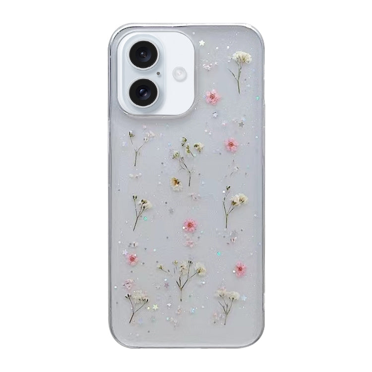 جراب هاتف واقي من مادة TPU بنقشة زهور الجبسوفيلا، مناسب لأجهزة iPhone 16e وiPhone 16 Pro Max وiPhone 16 Pro وiPhone 16 Plus وiPhone 16 وiPhone 15 Pro Max