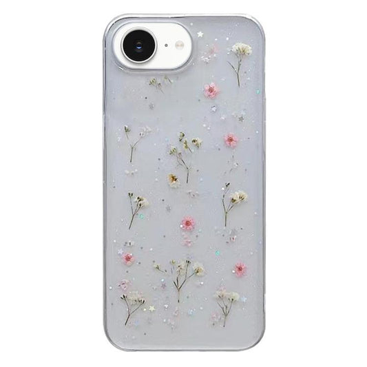 جراب هاتف واقي من مادة TPU بنقشة زهور الجبسوفيلا، مناسب لأجهزة iPhone 16e وiPhone 16 Pro Max وiPhone 16 Pro وiPhone 16 Plus وiPhone 16 وiPhone 15 Pro Max