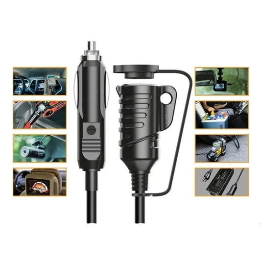 TR-29 Car Cigarette Lighter Extension Cord Male Plug to Female Socket with 16AWG Extender Cable, TR-29