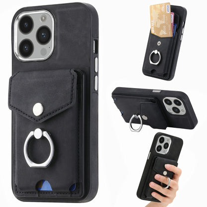 جراب هاتف من الجلد المطلي بالكهرباء مع حلقة للبطاقات، مناسب لأجهزة iPhone 15 Pro Max وiPhone 15 Plus وiPhone 15 Pro وiPhone 15 وiPhone 14 Pro وiPhone 14 Pro Max