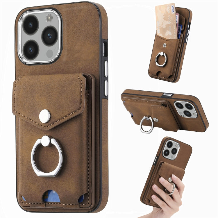 جراب هاتف من الجلد المطلي بالكهرباء مع حلقة للبطاقات، مناسب لأجهزة iPhone 15 Pro Max وiPhone 15 Plus وiPhone 15 Pro وiPhone 15 وiPhone 14 Pro وiPhone 14 Pro Max