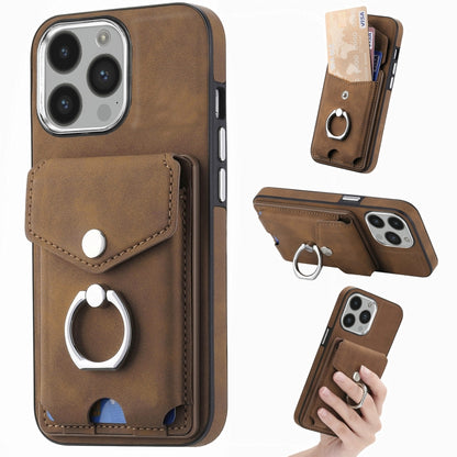 جراب هاتف من الجلد المطلي بالكهرباء مع حلقة للبطاقات، مناسب لأجهزة iPhone 15 Pro Max وiPhone 15 Plus وiPhone 15 Pro وiPhone 15 وiPhone 14 Pro وiPhone 14 Pro Max