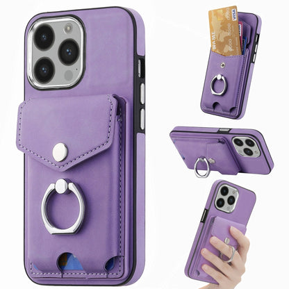 جراب هاتف من الجلد المطلي بالكهرباء مع حلقة للبطاقات، مناسب لأجهزة iPhone 15 Pro Max وiPhone 15 Plus وiPhone 15 Pro وiPhone 15 وiPhone 14 Pro وiPhone 14 Pro Max