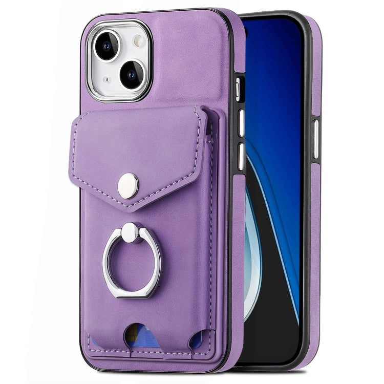 جراب هاتف من الجلد المطلي بالكهرباء مع حلقة للبطاقات، مناسب لأجهزة iPhone 15 Pro Max وiPhone 15 Plus وiPhone 15 Pro وiPhone 15 وiPhone 14 Pro وiPhone 14 Pro Max