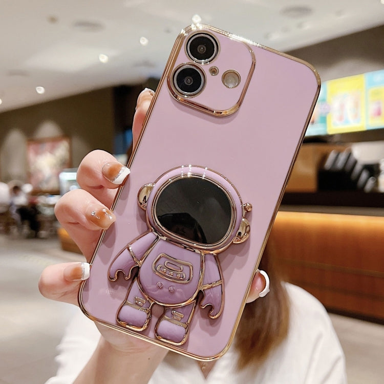 Electroplating Astronaut Holder Phone Case, For iPhone 16 Pro Max, For iPhone 16 Pro, For iPhone 16 Plus, For iPhone 16