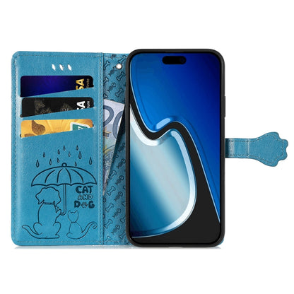 Cat and Dog Embossed Leather Phone Case