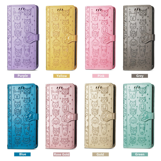 Cat and Dog Embossed Leather Phone Case