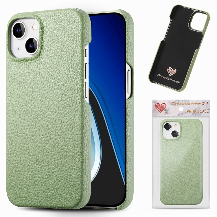 Litchi Oil Edge Leather Back Phone Case, For iPhone 15 Pro Max, For iPhone 15 Pro, For iPhone 15 Plus, For iPhone 15