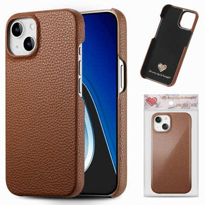 Litchi Oil Edge Leather Back Phone Case, For iPhone 15 Pro Max, For iPhone 15 Pro, For iPhone 15 Plus, For iPhone 15