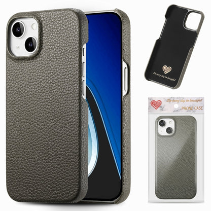 Litchi Oil Edge Leather Back Phone Case, For iPhone 15 Pro Max, For iPhone 15 Pro, For iPhone 15 Plus, For iPhone 15
