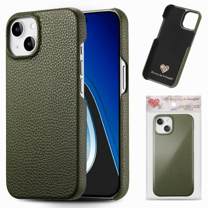 Litchi Oil Edge Leather Back Phone Case, For iPhone 15 Pro Max, For iPhone 15 Pro, For iPhone 15 Plus, For iPhone 15