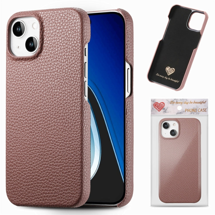 Litchi Oil Edge Leather Back Phone Case, For iPhone 15 Pro Max, For iPhone 15 Pro, For iPhone 15 Plus, For iPhone 15