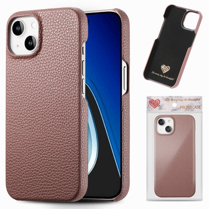 Litchi Oil Edge Leather Back Phone Case, For iPhone 15 Pro Max, For iPhone 15 Pro, For iPhone 15 Plus, For iPhone 15