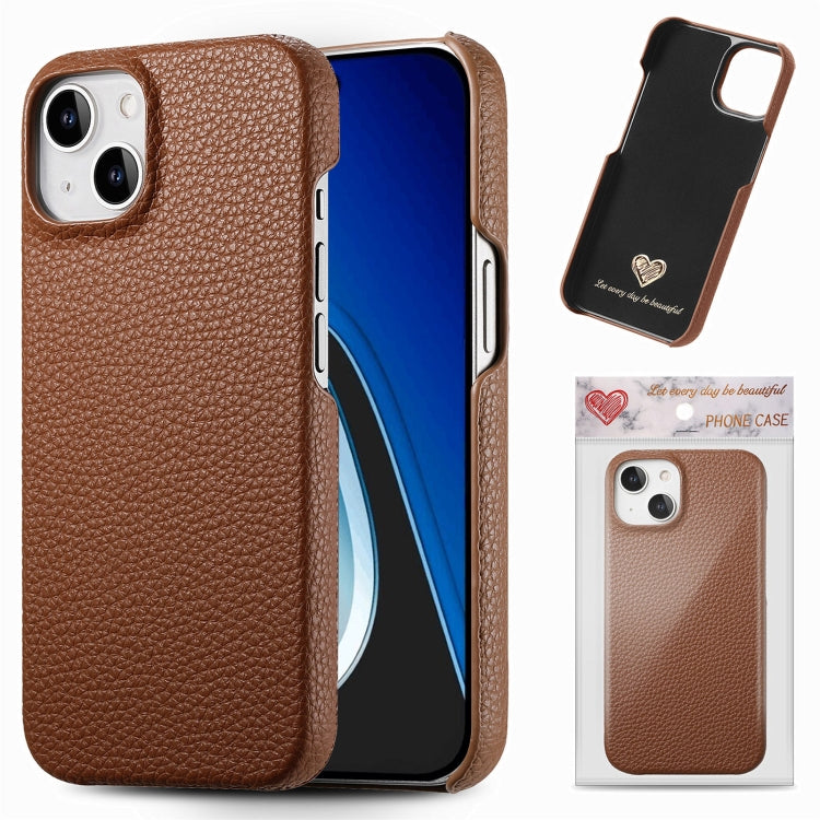 Litchi Oil Edge Leather Back Phone Case, For iPhone 15 Pro Max, For iPhone 15 Pro, For iPhone 15 Plus, For iPhone 15