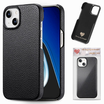 Litchi Oil Edge Leather Back Phone Case, For iPhone 15 Pro Max, For iPhone 15 Pro, For iPhone 15 Plus, For iPhone 15