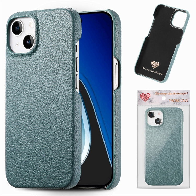 Litchi Oil Edge Leather Back Phone Case, For iPhone 15 Pro Max, For iPhone 15 Pro, For iPhone 15 Plus, For iPhone 15