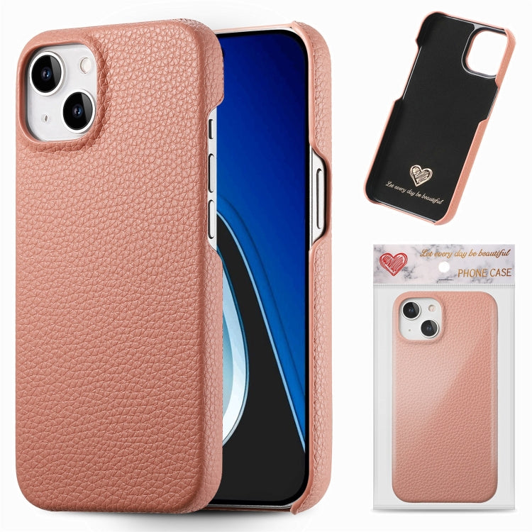 Litchi Oil Edge Leather Back Phone Case, For iPhone 15 Pro Max, For iPhone 15 Pro, For iPhone 15 Plus, For iPhone 15