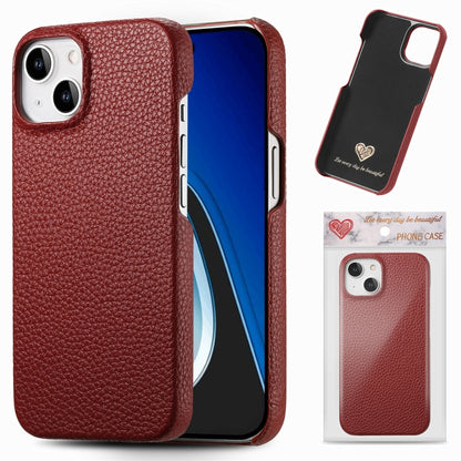 Litchi Oil Edge Leather Back Phone Case, For iPhone 15 Pro Max, For iPhone 15 Pro, For iPhone 15 Plus, For iPhone 15