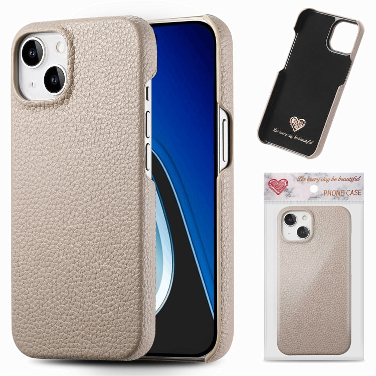 Litchi Oil Edge Leather Back Phone Case, For iPhone 15 Pro Max, For iPhone 15 Pro, For iPhone 15 Plus, For iPhone 15