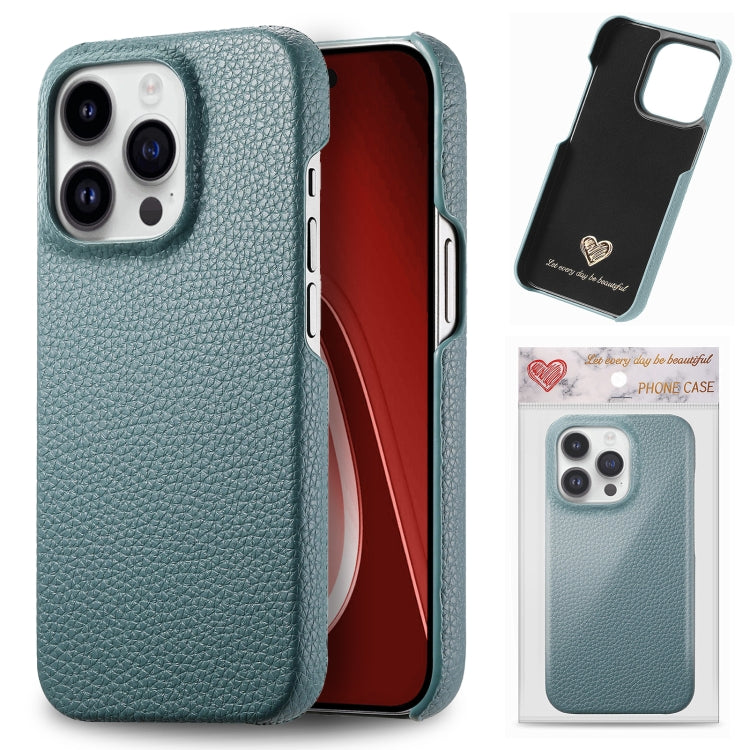 Litchi Oil Edge Leather Back Phone Case, For iPhone 15 Pro Max, For iPhone 15 Pro, For iPhone 15 Plus, For iPhone 15