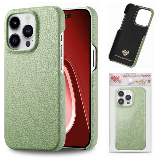 جراب خلفي من الجلد بحافة زيت الليتشي، مناسب لأجهزة iPhone 15 Pro Max وiPhone 15 Pro وiPhone 15 Plus وiPhone 15