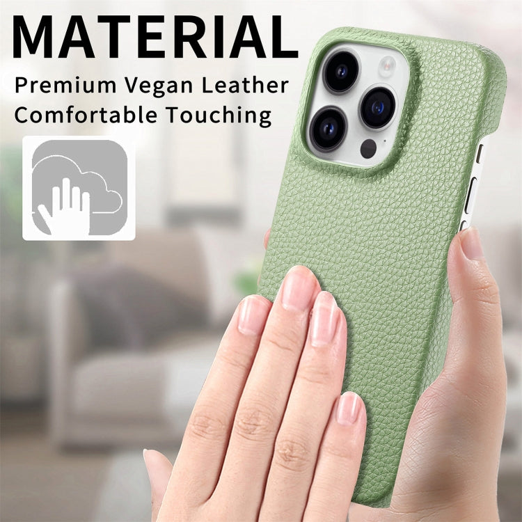 Litchi Oil Edge Leather Back Phone Case, For iPhone 15 Pro Max, For iPhone 15 Pro, For iPhone 15 Plus, For iPhone 15