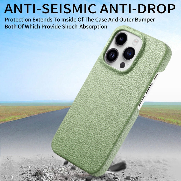 Litchi Oil Edge Leather Back Phone Case, For iPhone 15 Pro Max, For iPhone 15 Pro, For iPhone 15 Plus, For iPhone 15