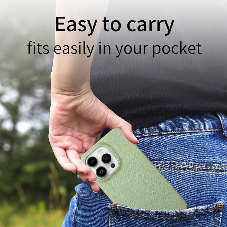 Litchi Oil Edge Leather Back Phone Case, For iPhone 15 Pro Max, For iPhone 15 Pro, For iPhone 15 Plus, For iPhone 15