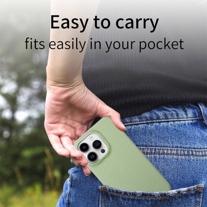 Litchi Oil Edge Leather Back Phone Case, For iPhone 15 Pro Max, For iPhone 15 Pro, For iPhone 15 Plus, For iPhone 15
