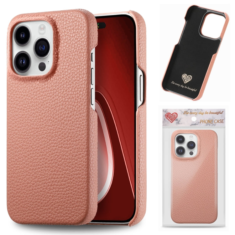 Litchi Oil Edge Leather Back Phone Case, For iPhone 15 Pro Max, For iPhone 15 Pro, For iPhone 15 Plus, For iPhone 15