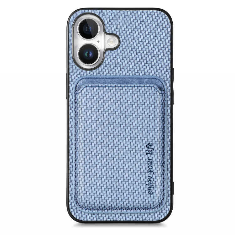 Carbon Fiber Leather Card Magsafe Phone Case, For iPhone 16e, For iPhone 16 Pro Max, For iPhone 16 Pro, For iPhone 16 Plus