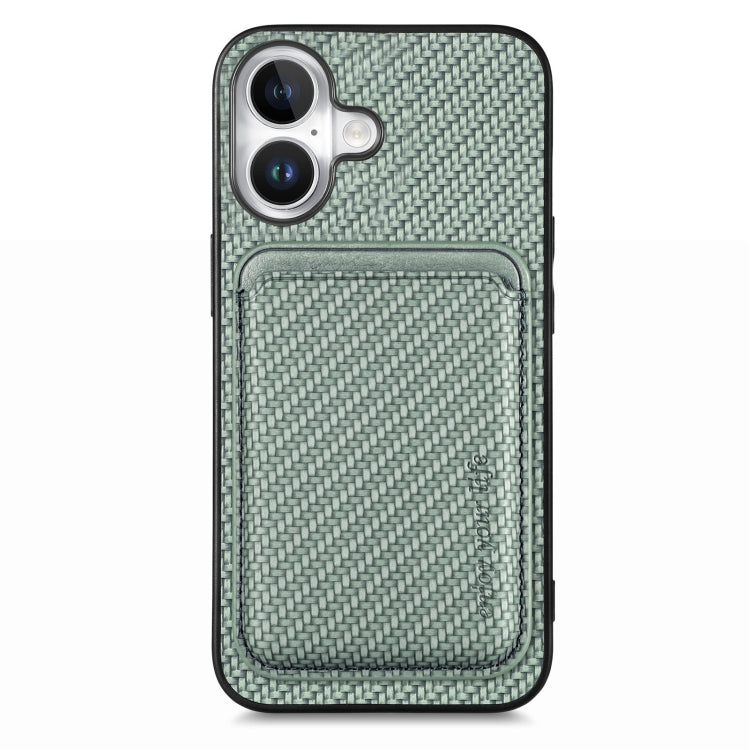 Carbon Fiber Leather Card Magsafe Phone Case, For iPhone 16e, For iPhone 16 Pro Max, For iPhone 16 Pro, For iPhone 16 Plus