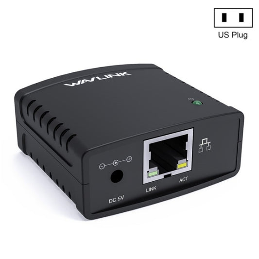 WAVLINK NU72P11 100Mbps Network Print Server USB 2.0 Network Printer Power Adapter