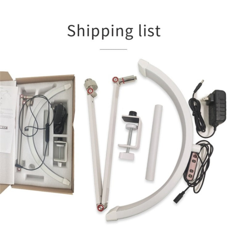 HD-M3X For Eyelash Extensions / Tattoo / Nail Art Lighting Lamp 16 inch Clip-on Half Moon Desk Lamp