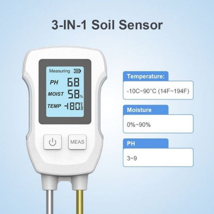 3 in 1 Digital Display Soil Detector, Soil Moisture, Temperature, PH