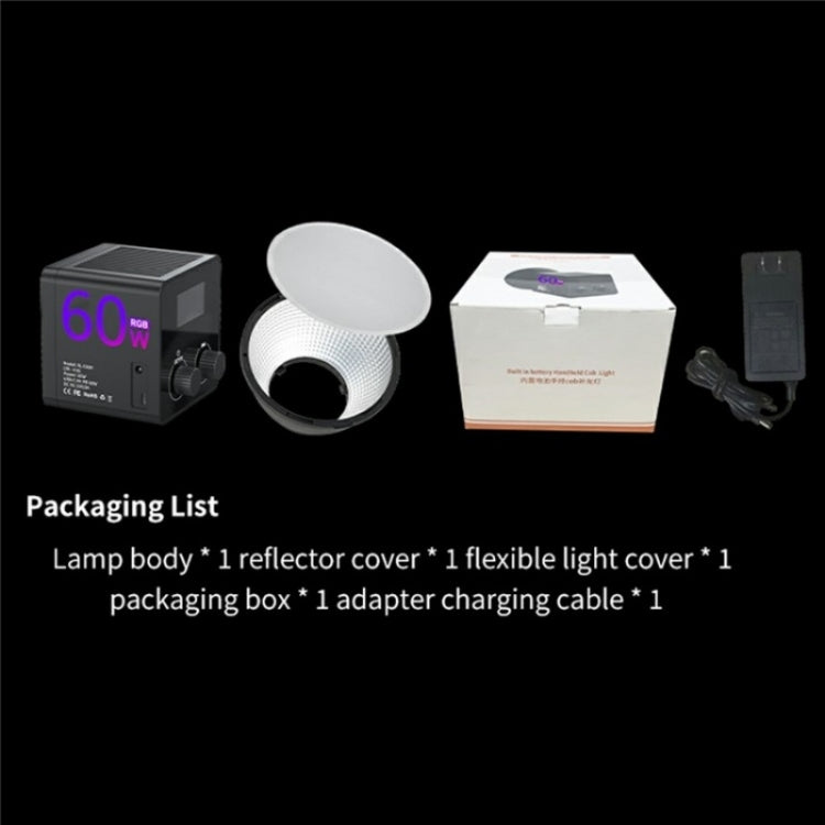 C60R 60W RGB Stage Lamp Professional Video Photography COB Fill Light