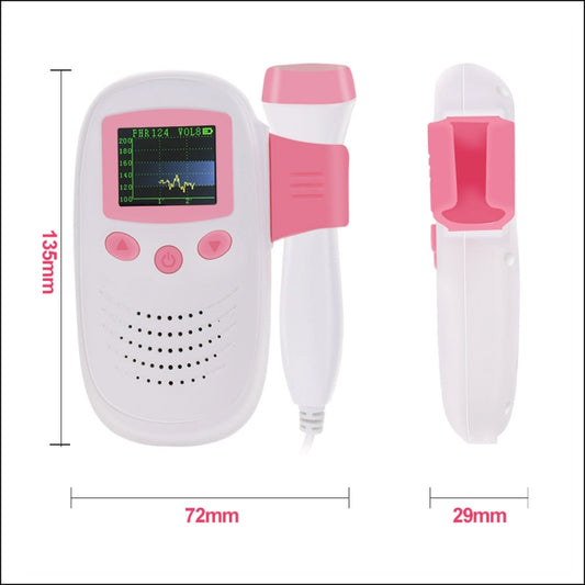 RZ-100S9 LED Fetal Doppler Ultrasound Sound Baby Heartbeat Detector Monitor Digital Prenatal Pocket Fetal Doppler Stethoscope, RZ-100S9