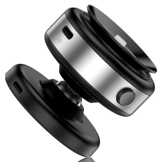 X9C Wireless Charging Navigation Stand Car Magnetic Suction Vacuum Phone Holder, X9C (Black), X9C (Silver)