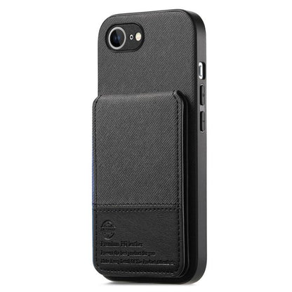 جراب هاتف ببطاقة RFID عمودية من الجلد من نسيج قطني مائل، مناسب لأجهزة iPhone 16e وiPhone 16 Pro Max وiPhone 16 Pro وiPhone 16 Plus وiPhone 16 وiPhone 15 Pro Max