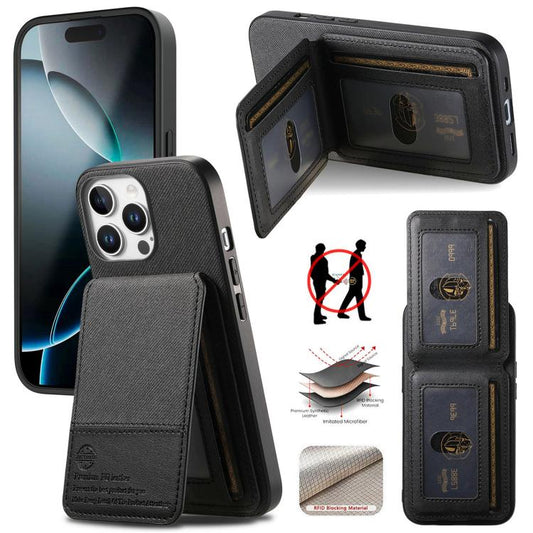 Twill Fabric Leather Vertical Flip RFID Card Bag Phone Case, For iPhone 12 Pro, For iPhone 11 Pro Max, For iPhone 11, For iPhone 11 Pro, For iPhone X / XS